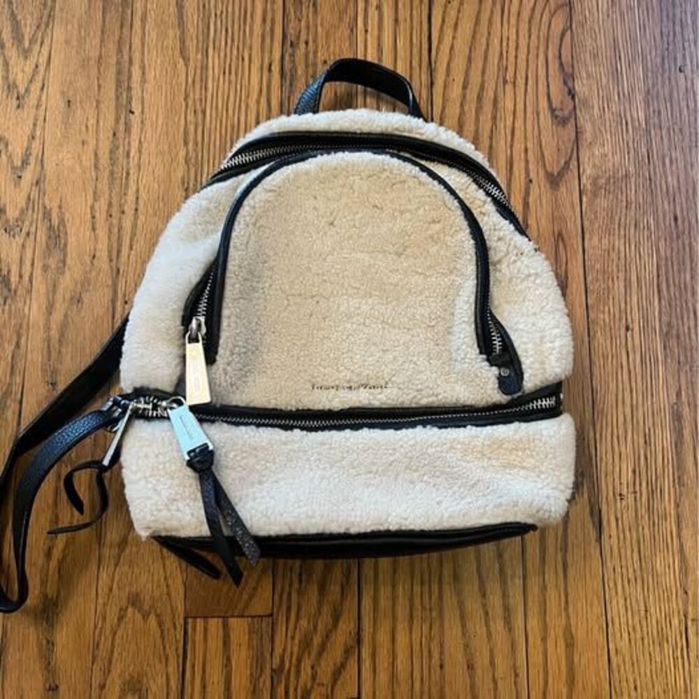 Michael Kors Cream and Black Shearling Backpack